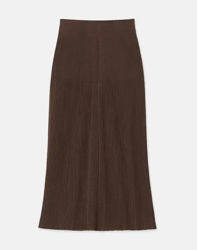 Lafayette 148 Finespun Voile Sunburst Ribbed Skirt In Wood Metallic