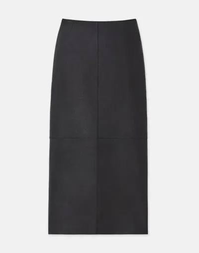 Lafayette 148 Full Grain Lambskin Leather Pencil Skirt In Black