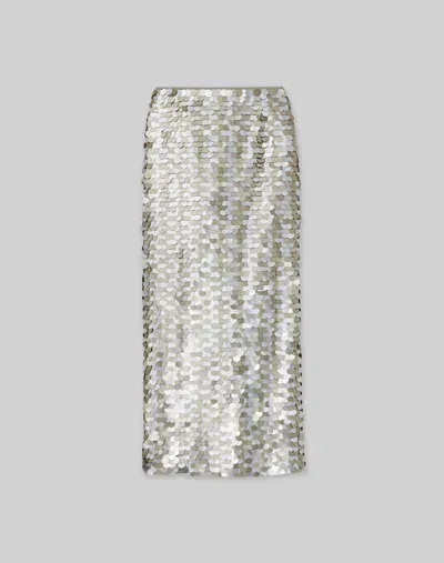 Lafayette 148 Hand-placed Paillette Pencil Skirt In Metallic Multi