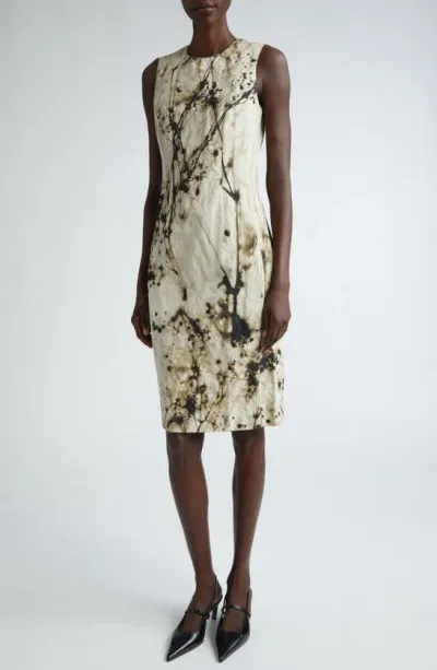 Lafayette 148 Harpson Floral Sleeveless Sheath Dress In Plaster Multi