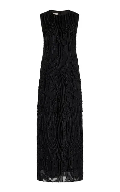 Lafayette 148 Jacquard Sheath Gown In Black