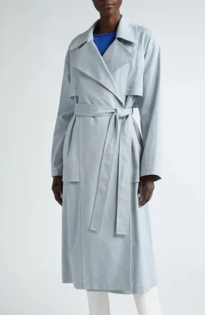 Lafayette 148 New York Oversize Belted Trench Coat In Atlas Melange