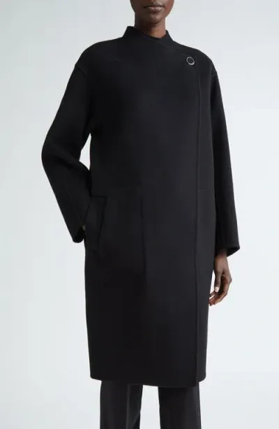 Lafayette 148 New York Reversible Wool & Cashmere Coat In Black