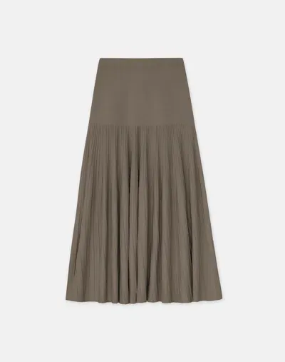 Lafayette 148 Responsible Matte Crepe Ottoman Stitch Skirt In Concrete