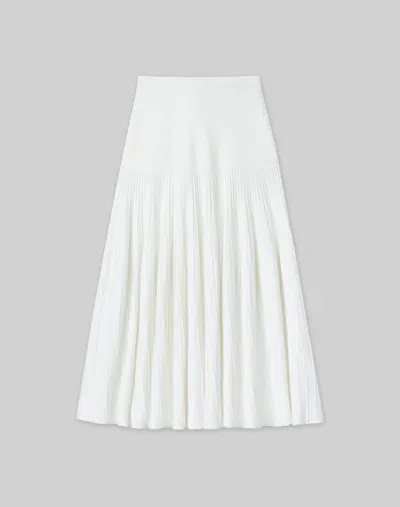 Lafayette 148 Responsible Matte Crepe Ottoman Stitch Skirt In White