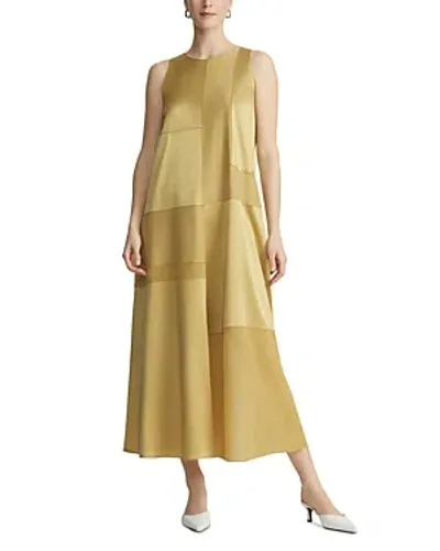 Lafayette 148 Silk Trapeze Dress In Desert Grass