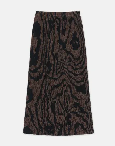 Lafayette 148 Wood Grooves Print Lace Plissé Skirt