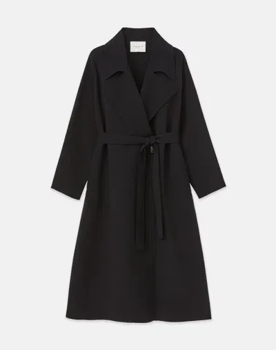 Lafayette 148 Wool Belted Trench Coat In Black