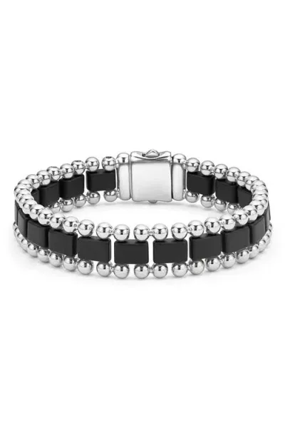 Lagos Anthem Ceramic Link Bracelet In Black