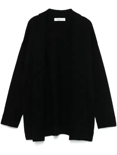 Lamberto Losani Ribbed-knit Cardigan In Black