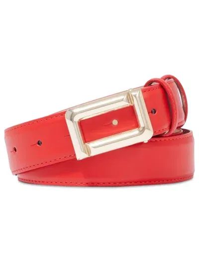 Lancel Angele Leather Belt In Red