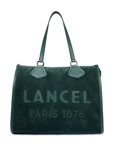 Lancel Large Logo-patch Tote Bag In Green