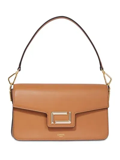 Lancel Leather Medium Flap Bag In Brown