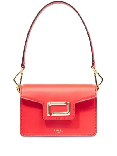 Lancel Leather Mini Flap Bag In Red