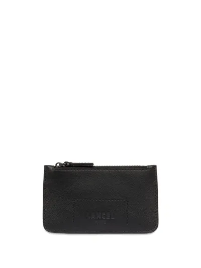 Lancel Logo-stamp Leather Card Holder In Black