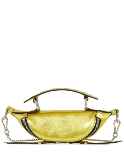 Lancel Origami Leather Mini Crossbody Bag In Yellow