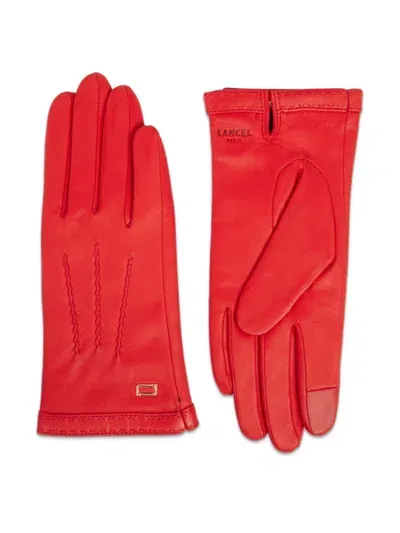 Lancel Sellier Handschuhe Mit Ziernaht In Red