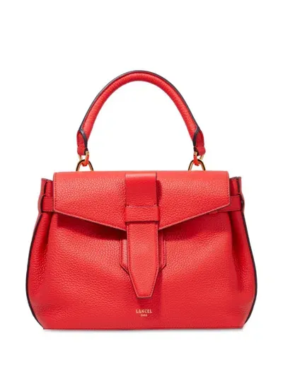 Lancel Small Charlie De Lancer Leather Tote Bag In Red