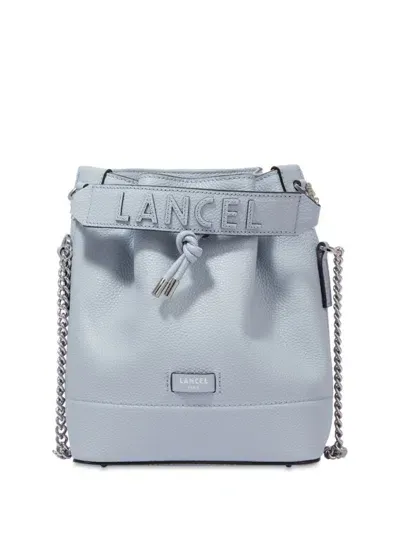 Lancel Small Leather Bucket Bag In Blue