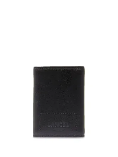 Lancel Tri-fold Leather Wallet In Black