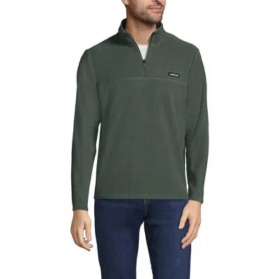 Lands' End Anyweather Fleece Quarter Zip Pullover In Green