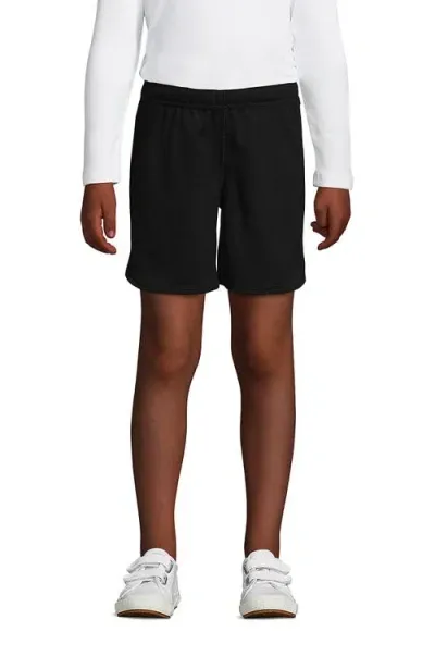 Lands' End Kids'  School Uniform Girls Mesh Gym Shorts In Black