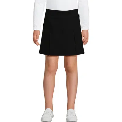 Lands' End Kids'  School Uniform Girls Performance Pleated Skort Above The Knee In Black