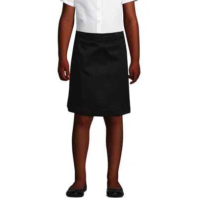 Lands' End Kids'  School Uniform Girls Slim Blend Chino Skort Top Of Knee In Black