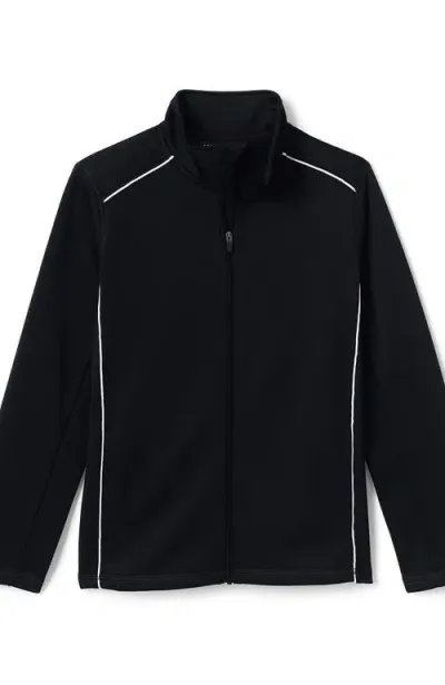 Lands' End School Uniform Kids Active Track Jacket In Black