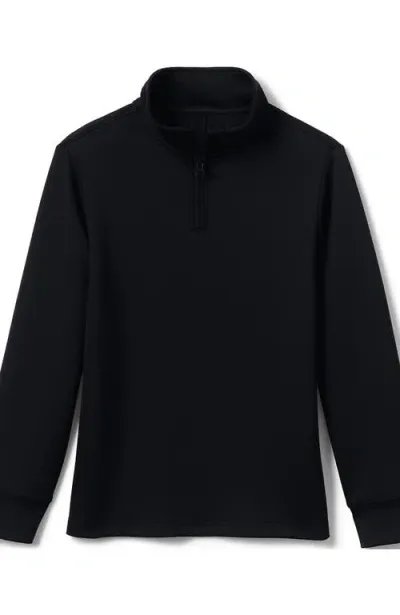 Lands' End School Uniform Kids Quarter Zip Pullover In Black