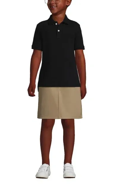 Lands' End School Uniform Kids Short Sleeve Mesh Polo Shirt In Black