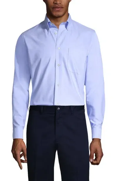 Lands' End School Uniform  Long Sleeve Oxford Dress Shirt In Blue