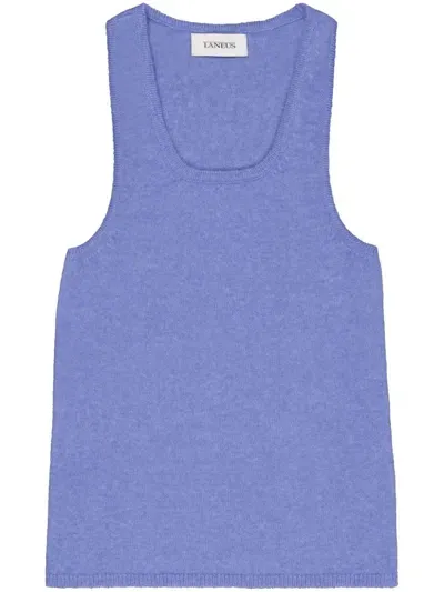 Laneus Knitted Tank Top In Blue