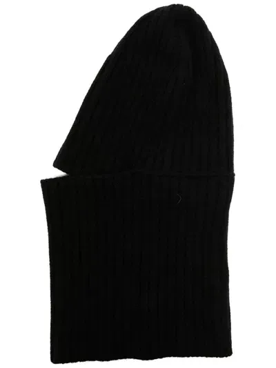 Laneus Ribbed-knit Wool Balaclava In Black