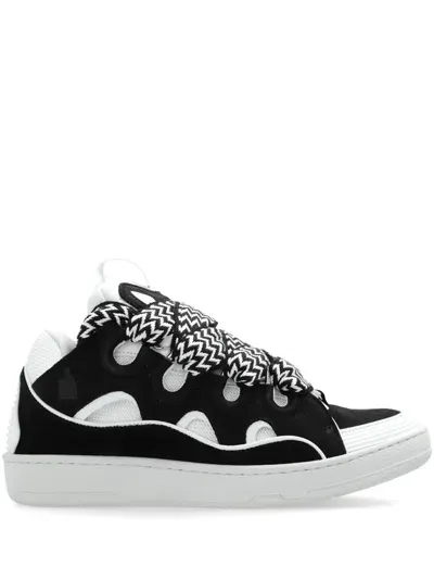 Lanvin Curb Panelled Sneakers In White