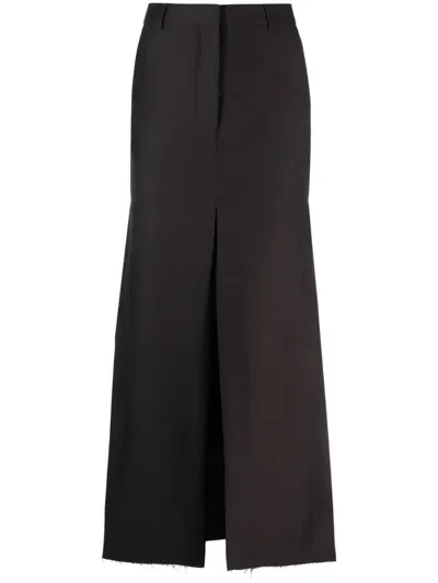 Lanvin A-line Slit Maxi Skirt In Black