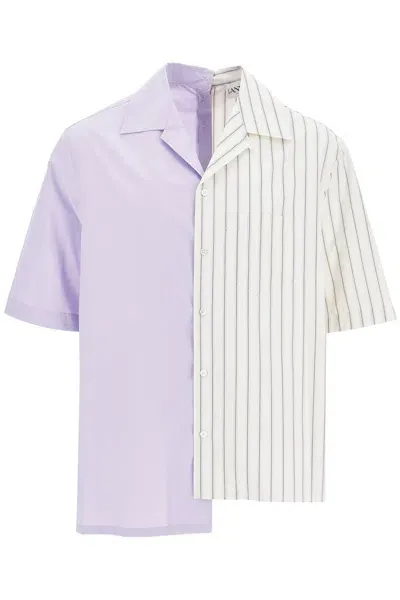 Lanvin Asymmetric Bowling Shirt With In White