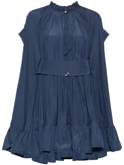 Lanvin Belted Mini Dress In Blue