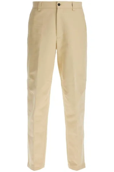 Lanvin Biker Gabardine Trousers In Neutrals