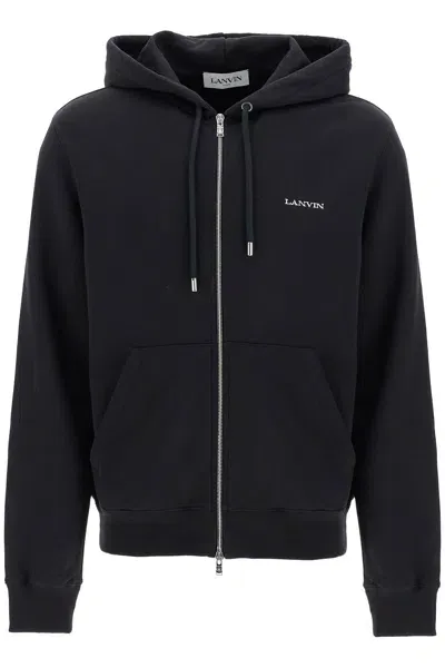 Lanvin Felpa Con Zip E Cappuccio In Multicolor