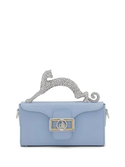 Lanvin Mini Pencil Cat Tote Bag In Blue