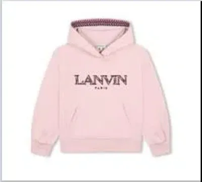 Lanvin Kids' Pink Sweatshirt For Girl With Logo In Rose Water