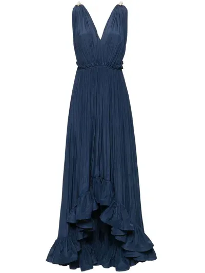 Lanvin Ruffled Gown In Blue