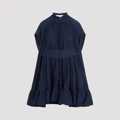 Lanvin Short Ruffle Dress In Blue