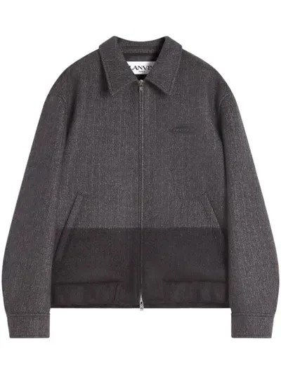 Lanvin Two-tone Bomber Jacket In Black/anthracite