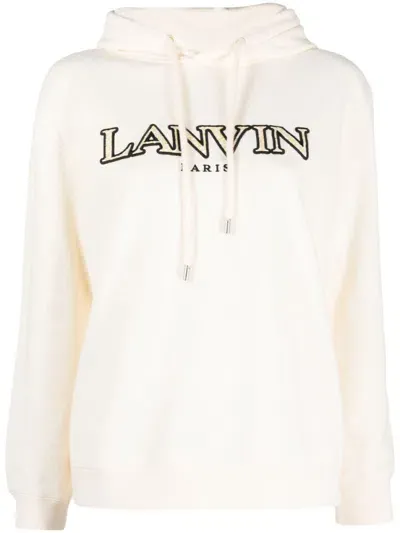 Lanvin White Logo Cotton Hoodie