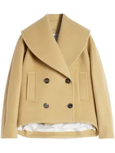 Lanvin Wide-lapels Double-breasted Jacket In Neutrals