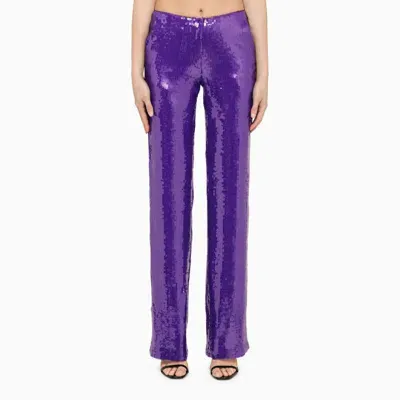 Laquan Smith Trousers With Sequins In Purple