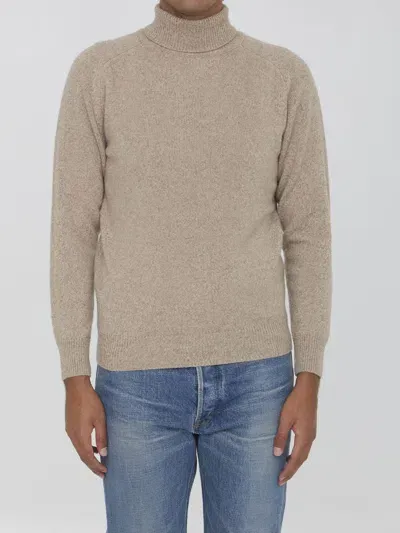 Lardini Cashmere Turtleneck Sweater In Gold