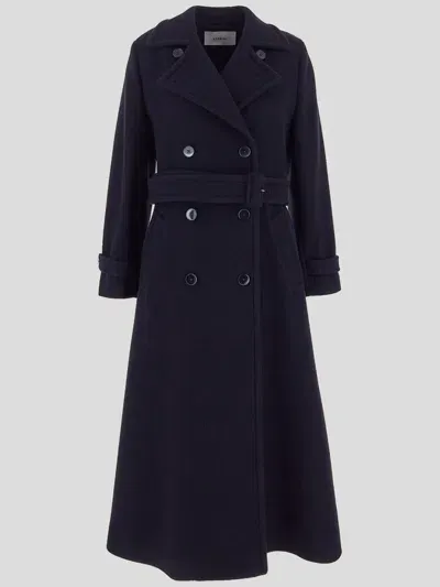 Lardini Double Breasted Coat In Blue